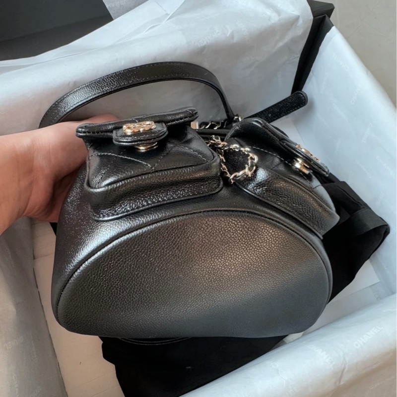 🎀 CHANEL 香奈兒 Mini Duma 小青蛙 精緻雙口袋後背包 小號-2