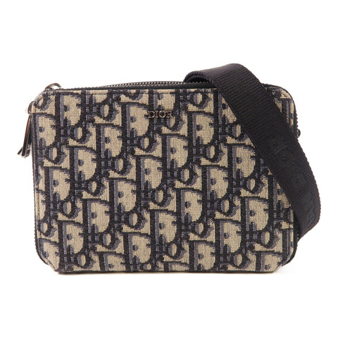 Dior 帆布Oblique Camera銀扣肩背袋