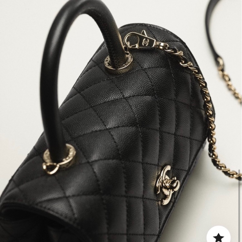 🎀 超低價!{全新}CHANEL COCO Handle 🎀手把小蓋包 黑淡金 小號🎀 售出不退貨。可以再購買!-0