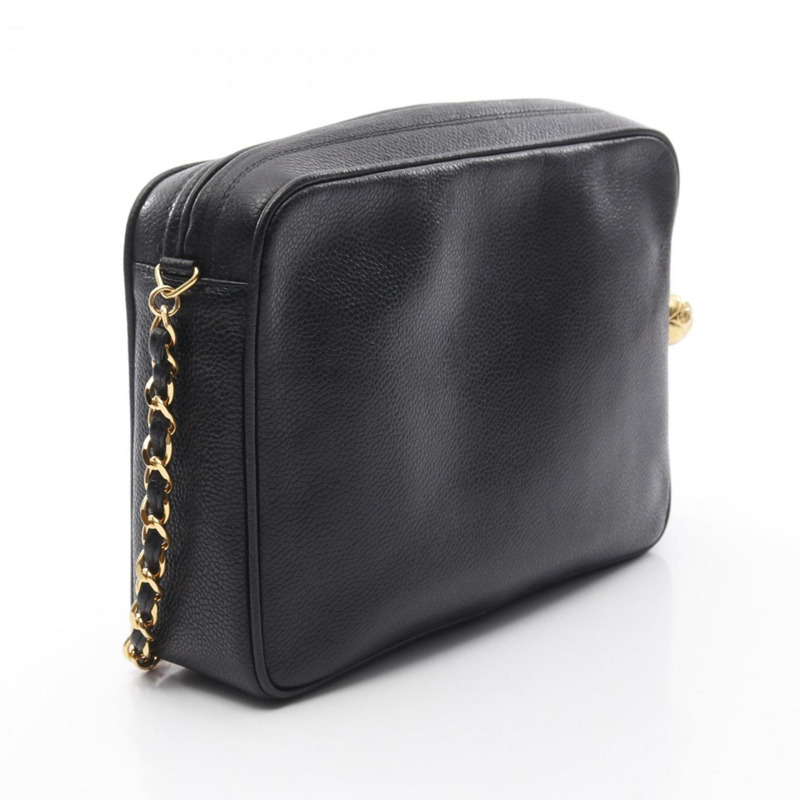 CHANEL Triple Coco Mark 單肩包 魚子醬皮（粒面小牛皮）女款 黑色-2