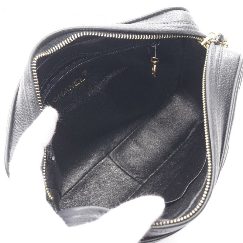 CHANEL Triple Coco Mark 單肩包 魚子醬皮（粒面小牛皮）女款 黑色-3