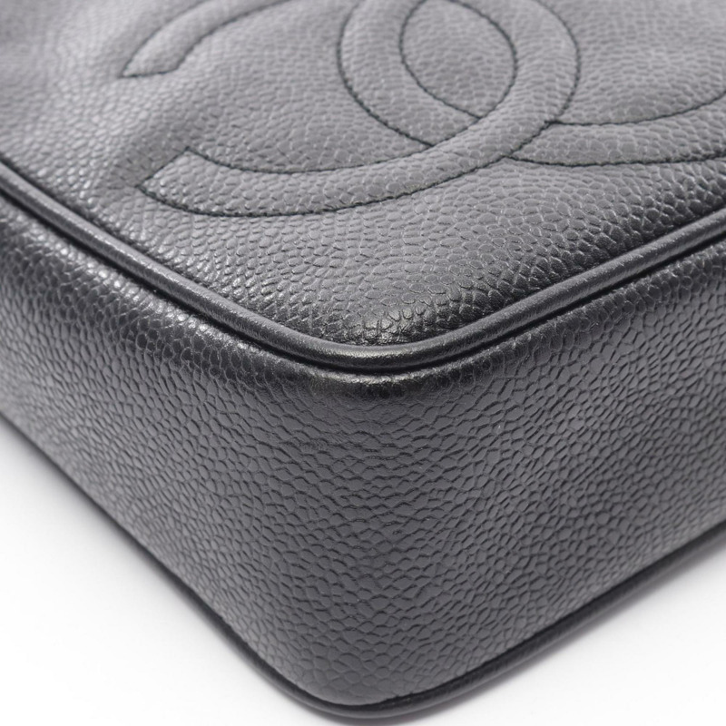 CHANEL Triple Coco Mark 單肩包 魚子醬皮（粒面小牛皮）女款 黑色-6