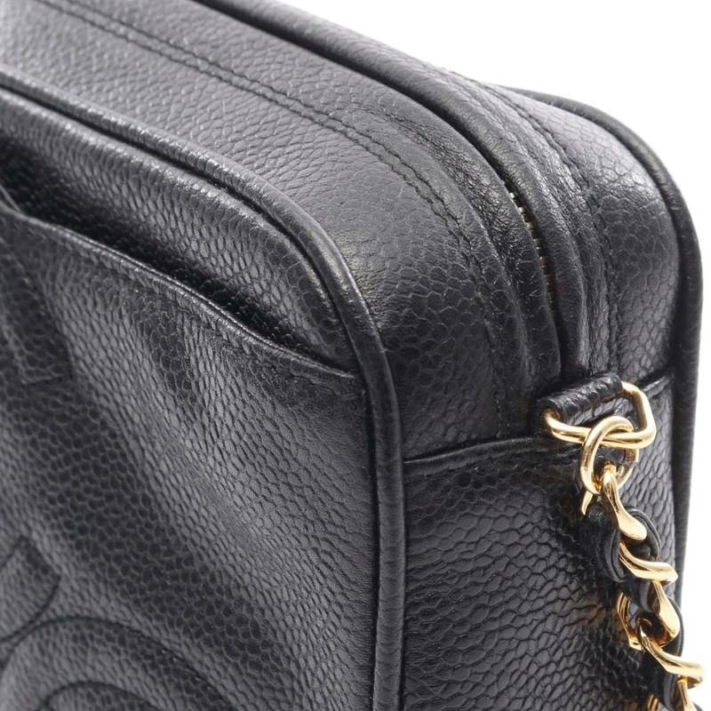 CHANEL Triple Coco Mark 單肩包 魚子醬皮（粒面小牛皮）女款 黑色-7