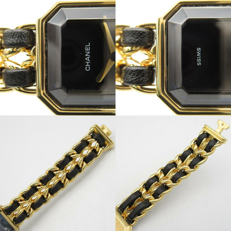 CHANEL Premiere S 手錶 GP(鍍金)皮革女士黑色 H0001-8
