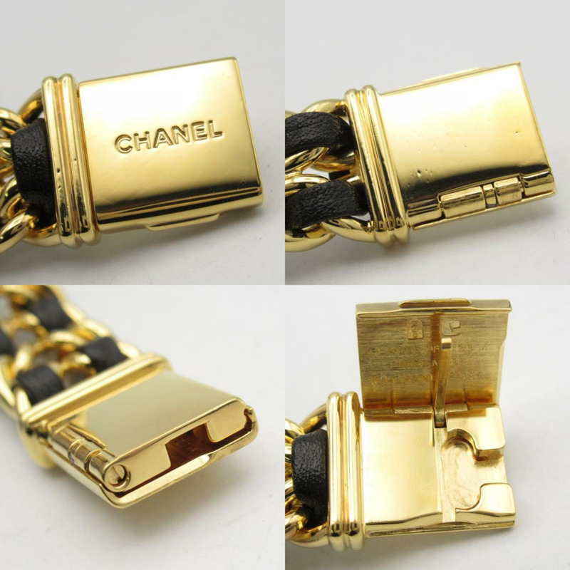 CHANEL Premiere S 手錶 GP(鍍金)皮革女士黑色 H0001-10