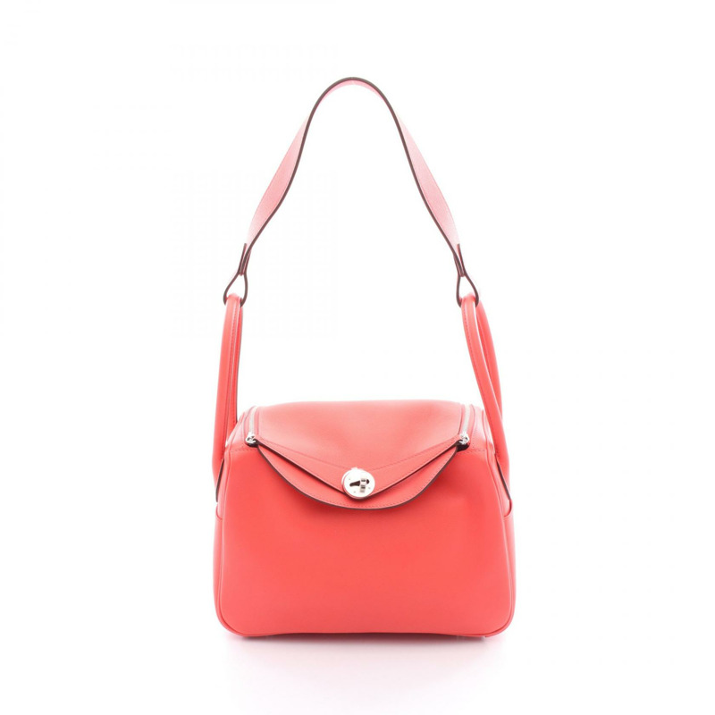 愛馬仕 Lindy 26 單肩包 Evercolor 皮革 粉紅玫瑰 齋浦爾 二手 女款 B SHW-0