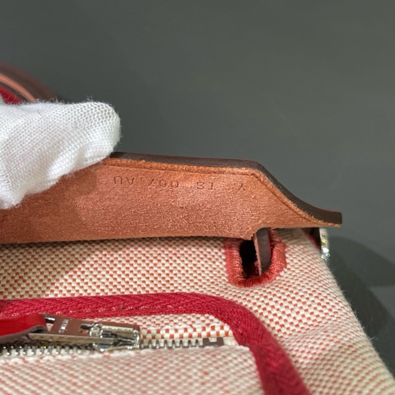 Hermes爱马仕Herbag31马鞍皮拼红色飞马-7