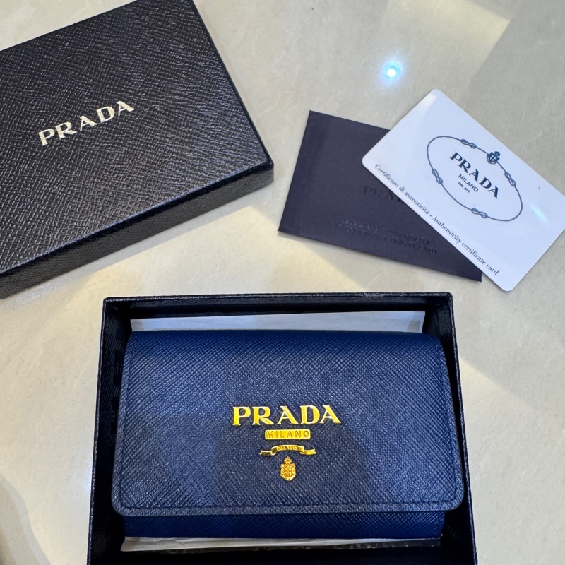 PRADA /藍色/零錢包/全新-0