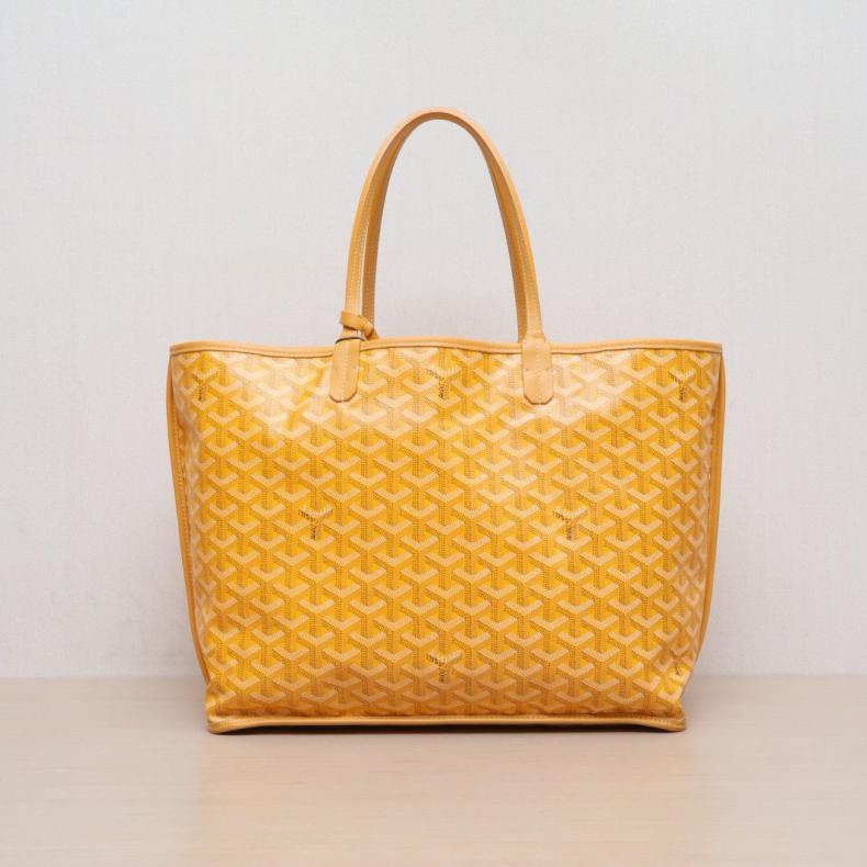 GOYARD(高雅德) Saint Louis 購物袋 子母包 34 中號 黃色 PVC 銀扣-0