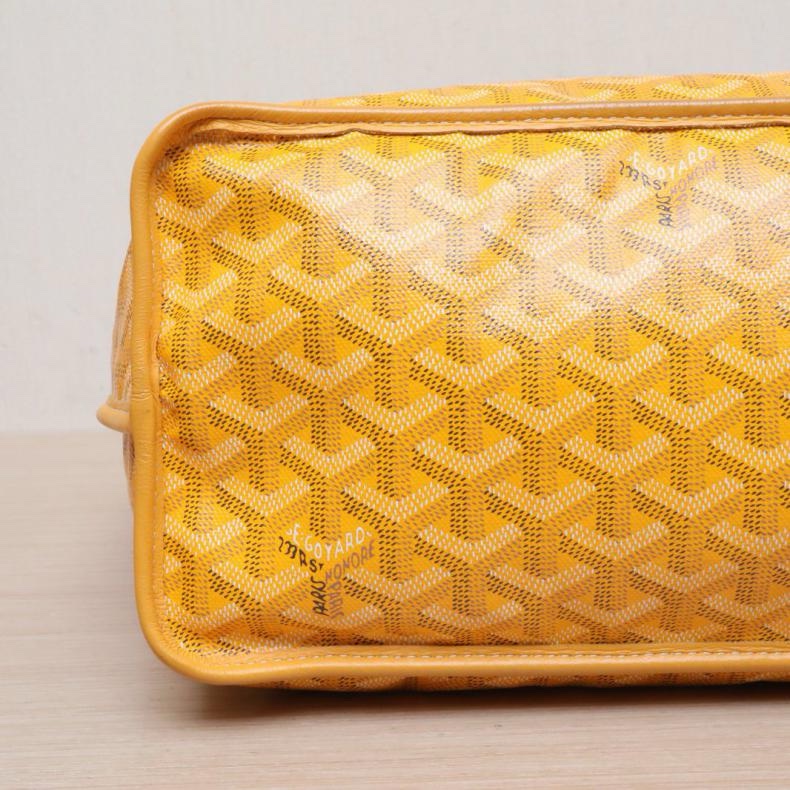 GOYARD(高雅德) Saint Louis 購物袋 子母包 34 中號 黃色 PVC 銀扣-3