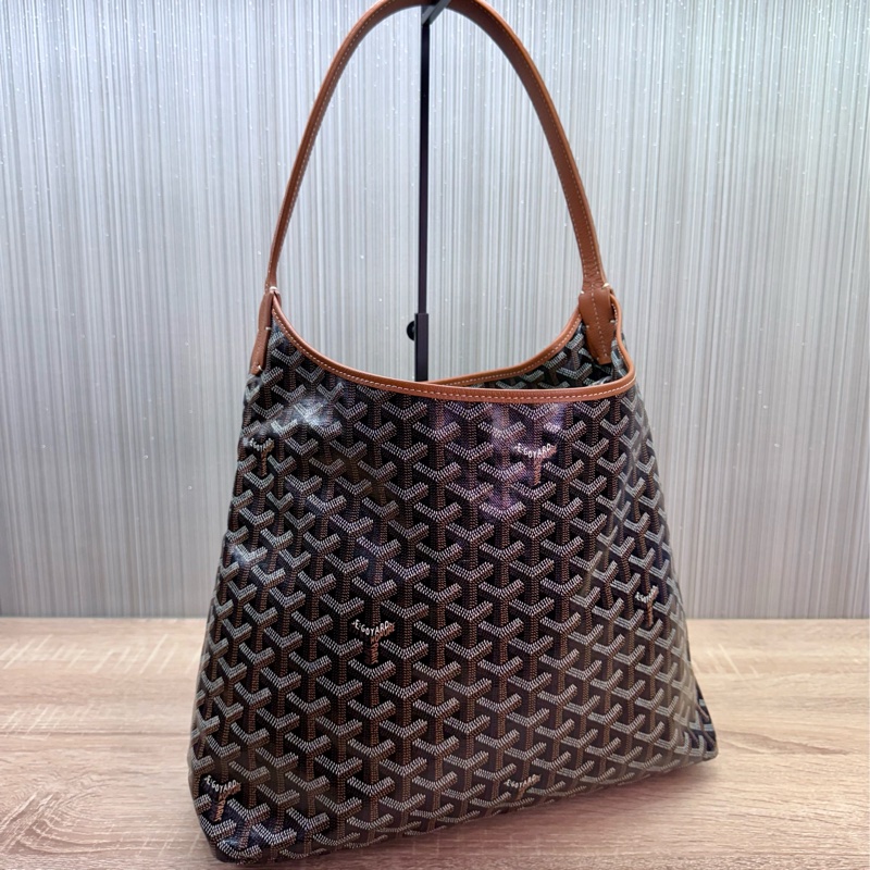 Goyard Hobo Bag 戈雅經典黑棕焦糖色肩背購物袋-4