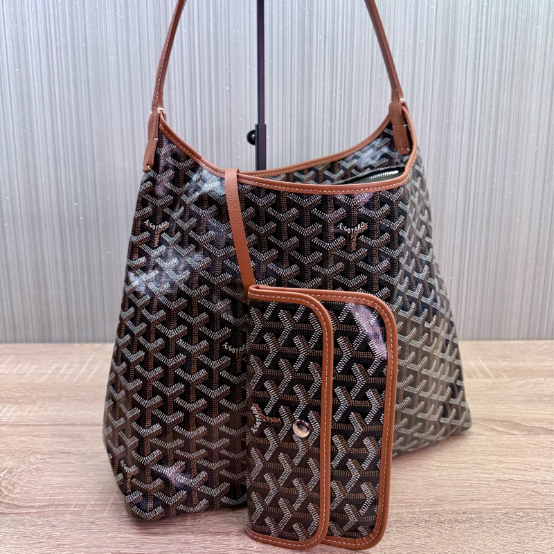 Goyard Hobo Bag 戈雅經典黑棕焦糖色肩背購物袋-6