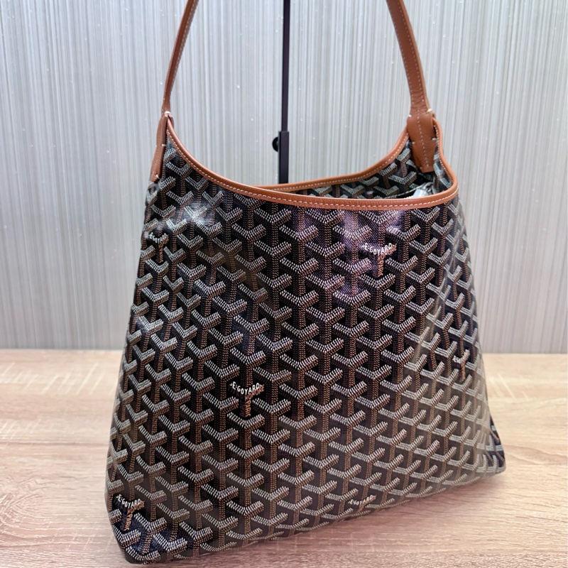 Goyard Hobo Bag 戈雅經典黑棕焦糖色肩背購物袋-7