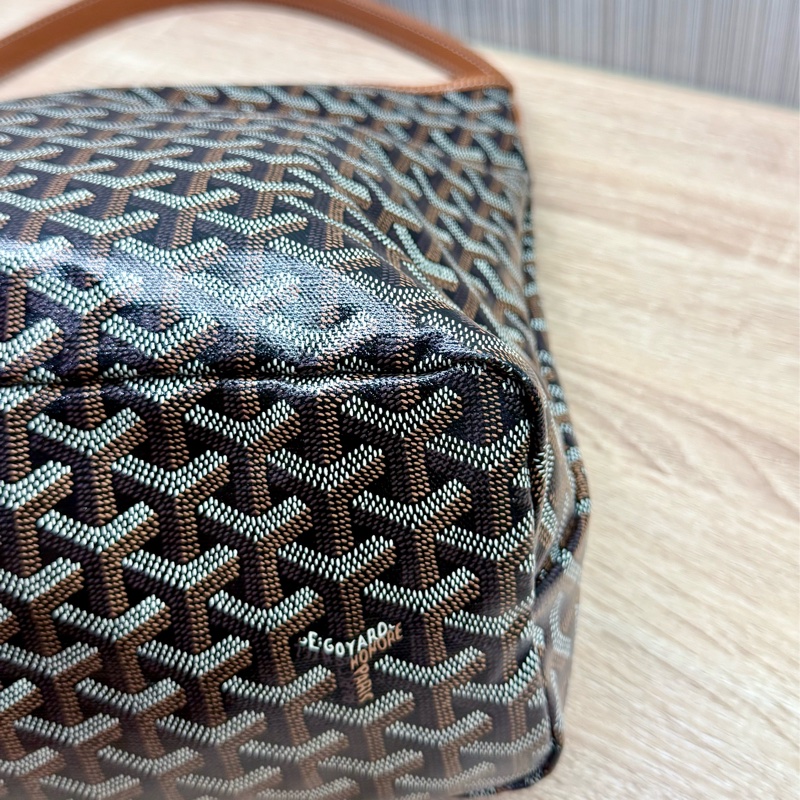 Goyard Hobo Bag 戈雅經典黑棕焦糖色肩背購物袋-10
