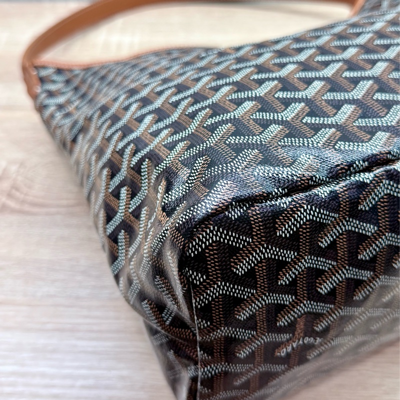 Goyard Hobo Bag 戈雅經典黑棕焦糖色肩背購物袋-11