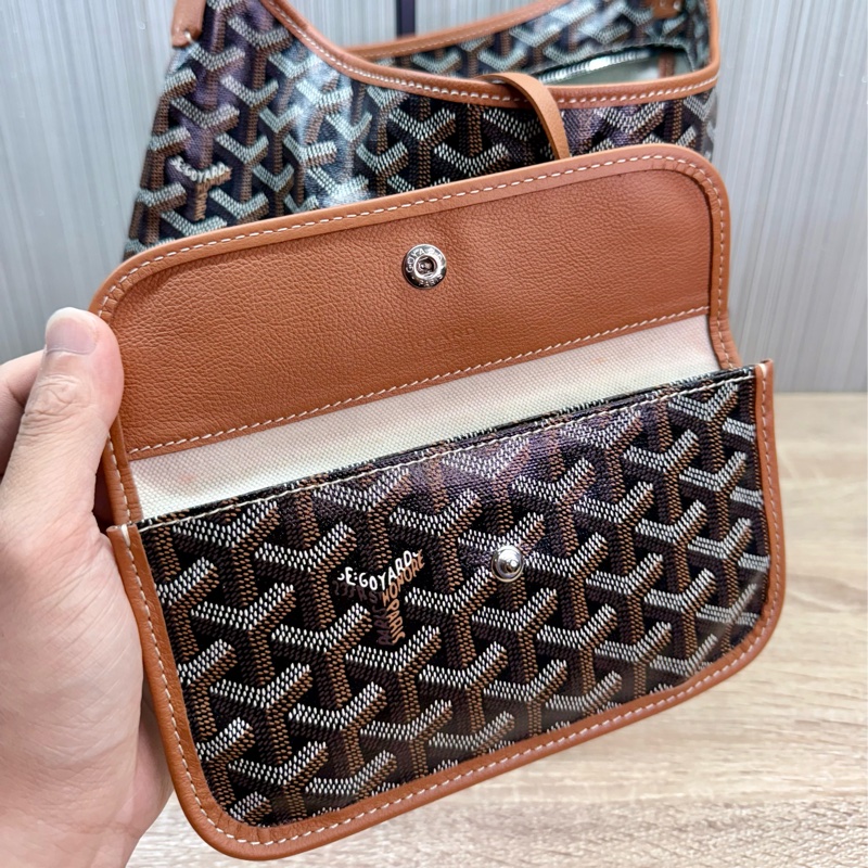 Goyard Hobo Bag 戈雅經典黑棕焦糖色肩背購物袋-24