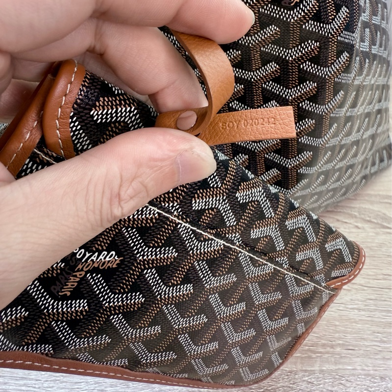 Goyard Hobo Bag 戈雅經典黑棕焦糖色肩背購物袋-30