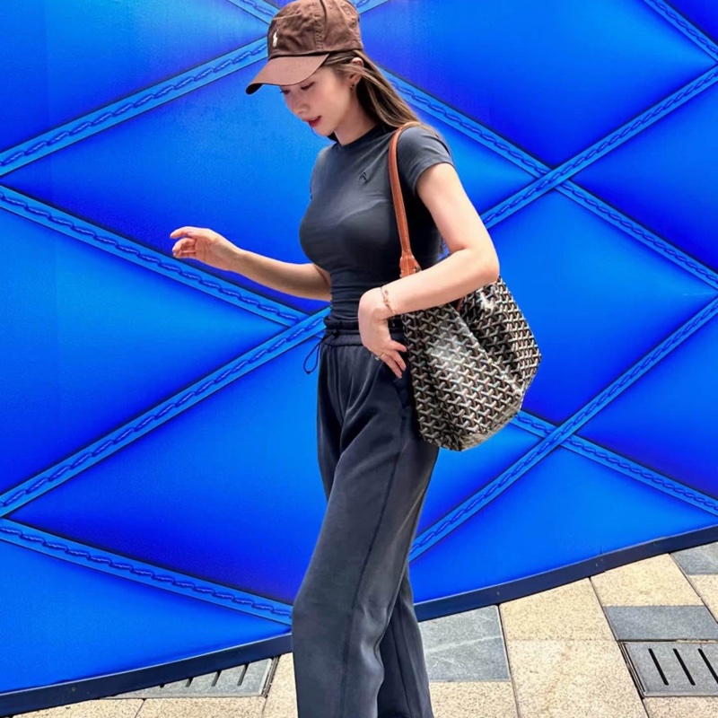 Goyard Hobo Bag 戈雅經典黑棕焦糖色肩背購物袋-32