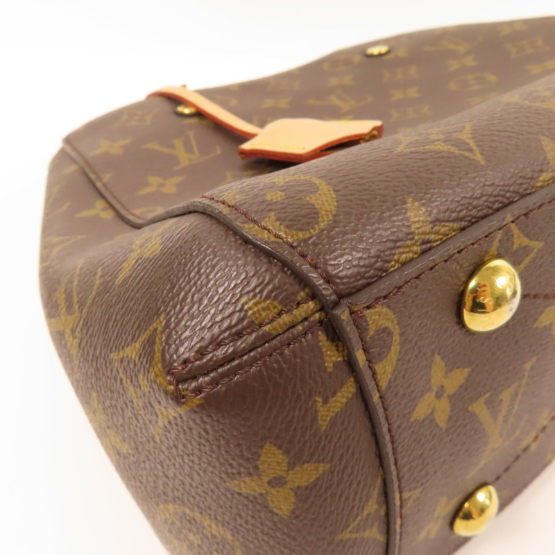 LOUIS VUITTON Monogram Montaigne BB金扣手挽肩背兩用袋棕色-5
