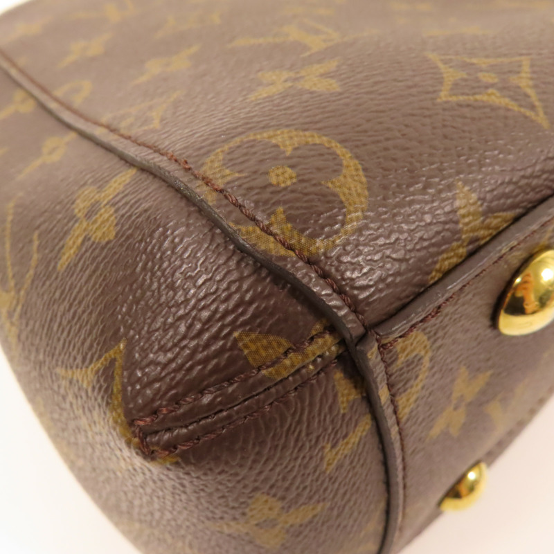 LOUIS VUITTON Monogram Montaigne BB金扣手挽肩背兩用袋棕色-8