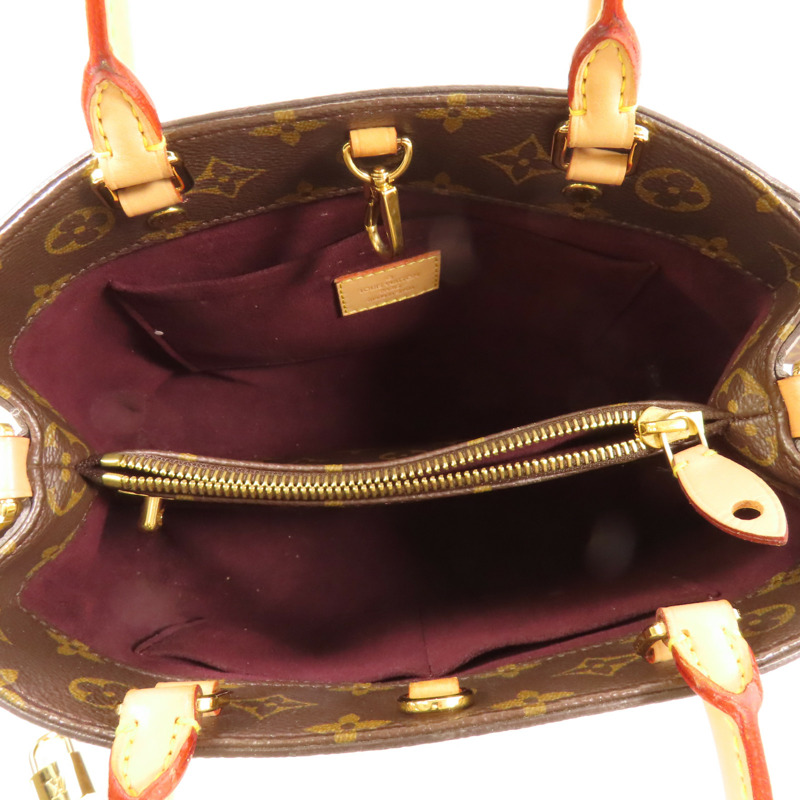 LOUIS VUITTON Monogram Montaigne BB金扣手挽肩背兩用袋棕色-14
