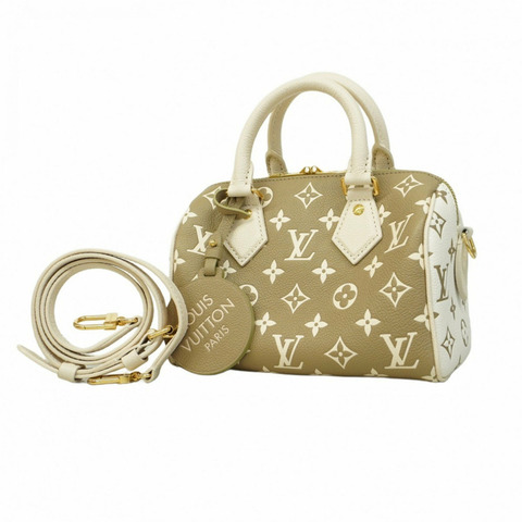 路易威登 手提包 Monogram Empreinte Speedy Bandouliere 20 M46118 卡其米 女式