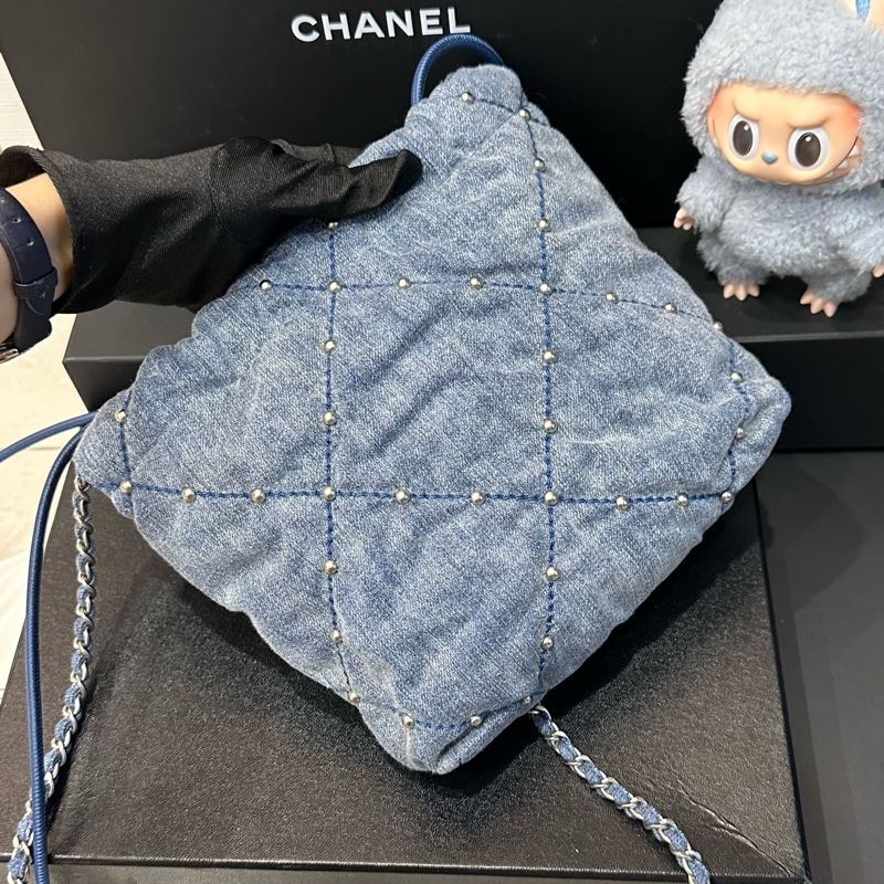全新帶膜 大全配🈶️24年購證 芯片款❤️ 香奈兒 #22bag #mini #牛仔 #丹寧-10