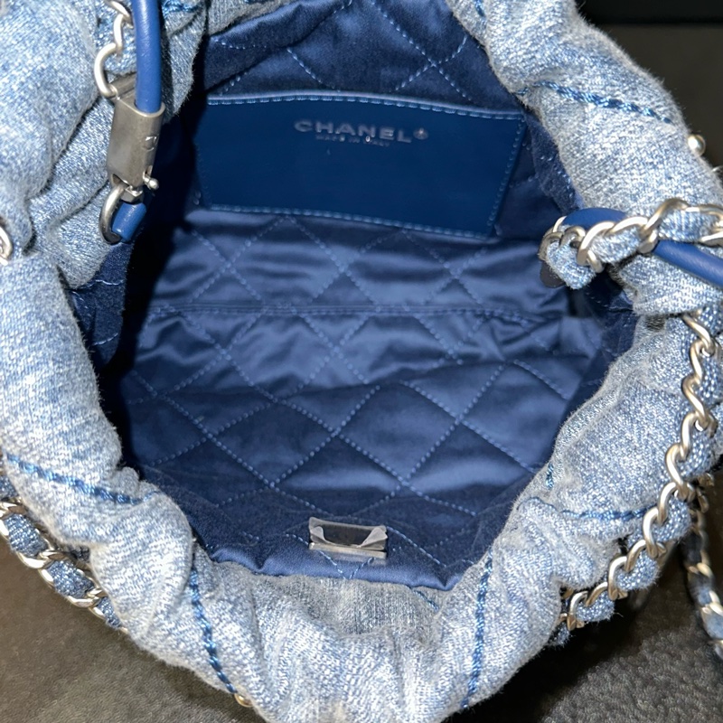 全新帶膜 大全配🈶️24年購證 芯片款❤️ 香奈兒 #22bag #mini #牛仔 #丹寧-15