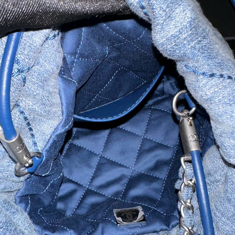 全新帶膜 大全配🈶️24年購證 芯片款❤️ 香奈兒 #22bag #mini #牛仔 #丹寧-17