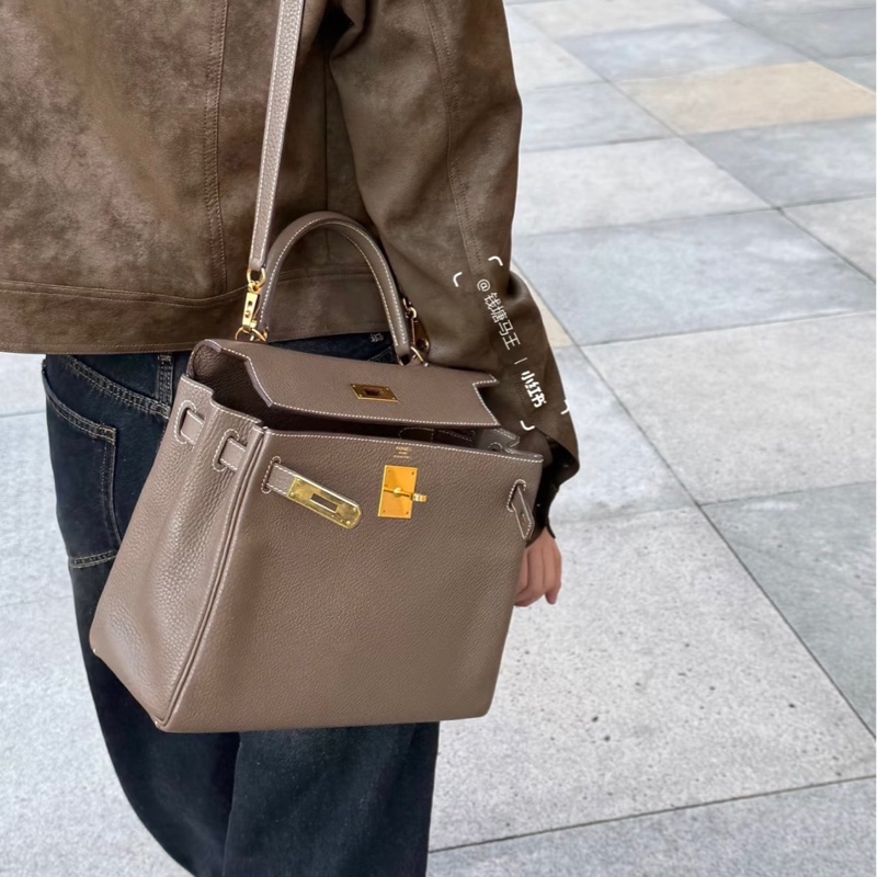 全新帶膜全配🈶️今年台灣購證❤️ #愛馬仕 #kelly28 #大象灰 #金釦 #凱莉28 K28-1