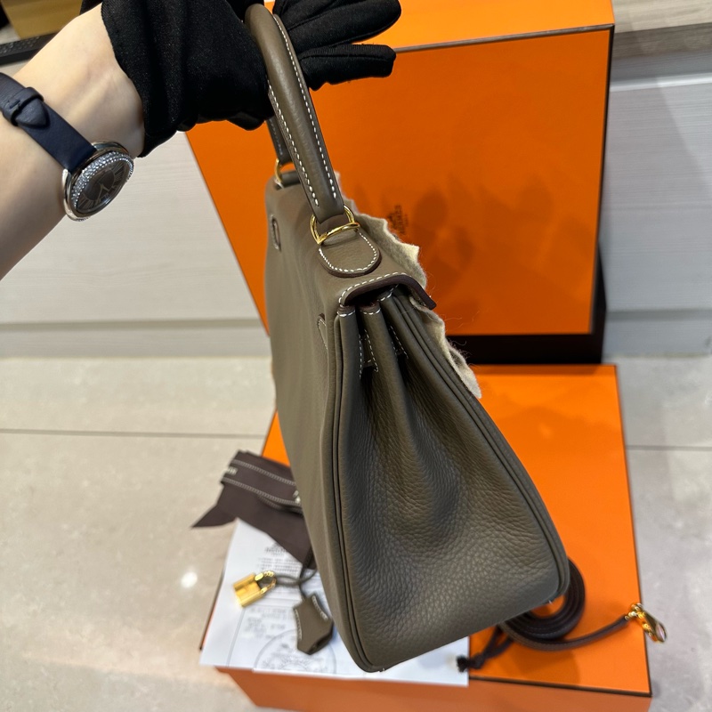全新帶膜全配🈶️今年台灣購證❤️ #愛馬仕 #kelly28 #大象灰 #金釦 #凱莉28 K28-11