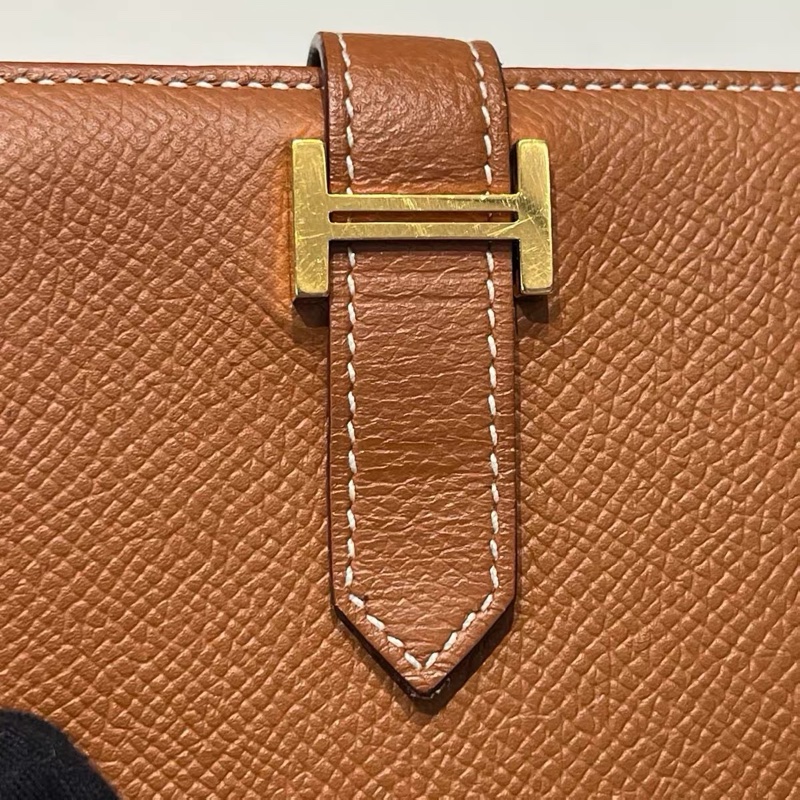 🈶️盒子❤️ 愛馬仕 #金棕 金釦 #bearn #compact #短夾-16