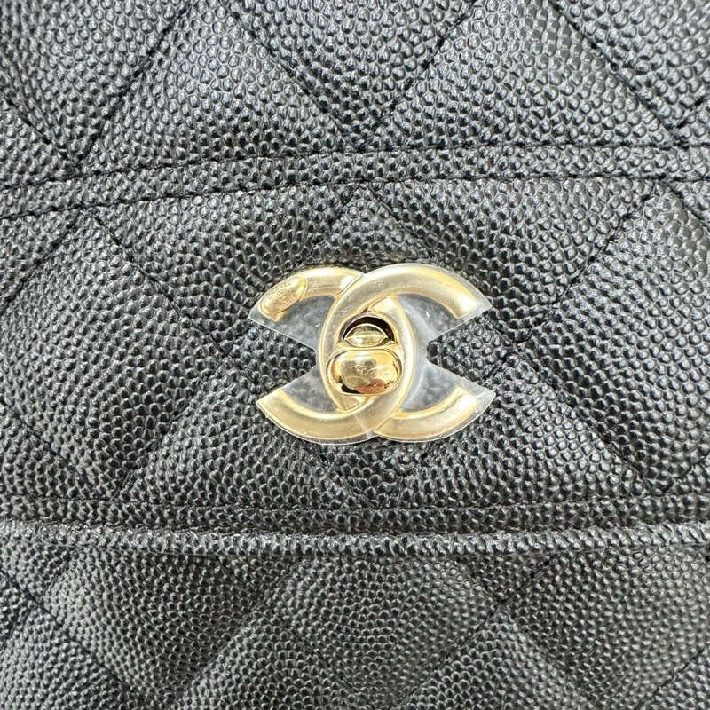 香奈兒 CHANEL 25C 荔枝牛皮郵差包 手提包 雙肩豆腐包 小書包 斜背包 WOC黑金 多種背法-18