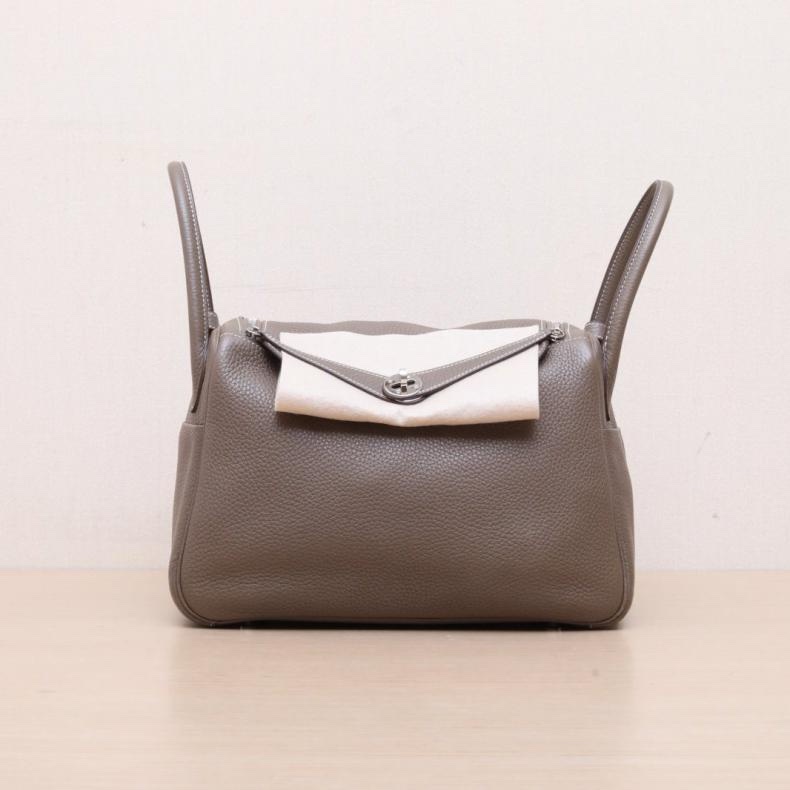 HERMES(愛馬仕) Lindy 30 18大象灰 TC皮 C刻 銀扣-0