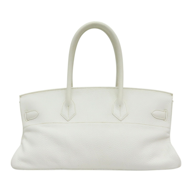 白色 皮革 JPG Shoulder Birkin 42 柏金包 手提包 口J刻 銀扣-1
