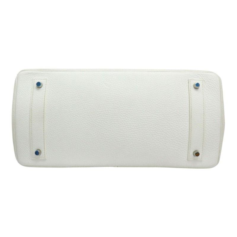 白色 皮革 JPG Shoulder Birkin 42 柏金包 手提包 口J刻 銀扣-3