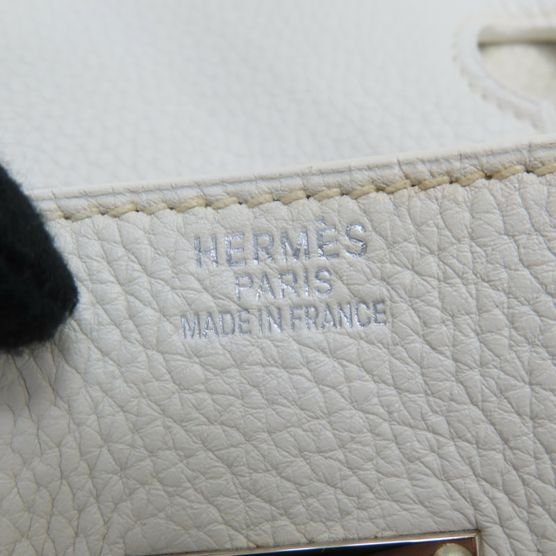 白色 皮革 JPG Shoulder Birkin 42 柏金包 手提包 口J刻 銀扣-6