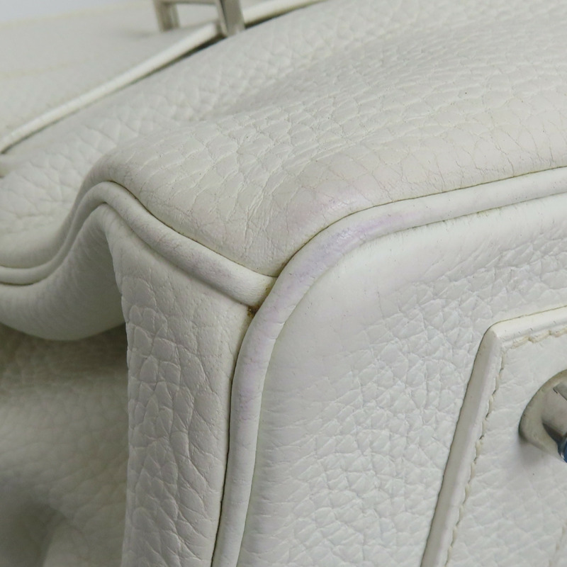 白色 皮革 JPG Shoulder Birkin 42 柏金包 手提包 口J刻 銀扣-9
