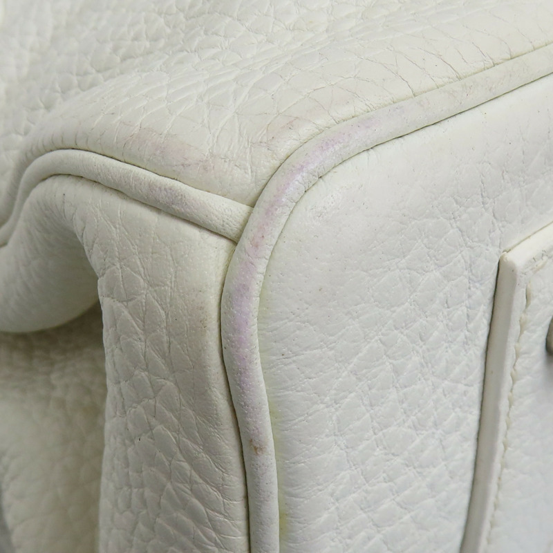 白色 皮革 JPG Shoulder Birkin 42 柏金包 手提包 口J刻 銀扣-11