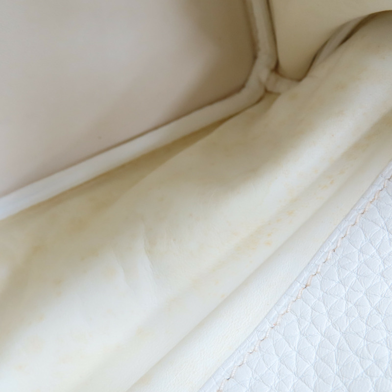 白色 皮革 JPG Shoulder Birkin 42 柏金包 手提包 口J刻 銀扣-18