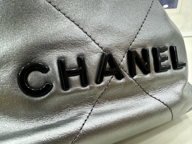 香奈兒/Chanel 22bag 迷你手袋 24C黑銀漸變款 比黑色更好看 芯片 閒置copy 單-6