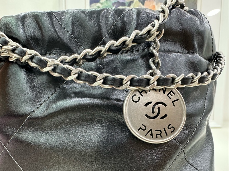 香奈兒/Chanel 22bag 迷你手袋 24C黑銀漸變款 比黑色更好看 芯片 閒置copy 單-7