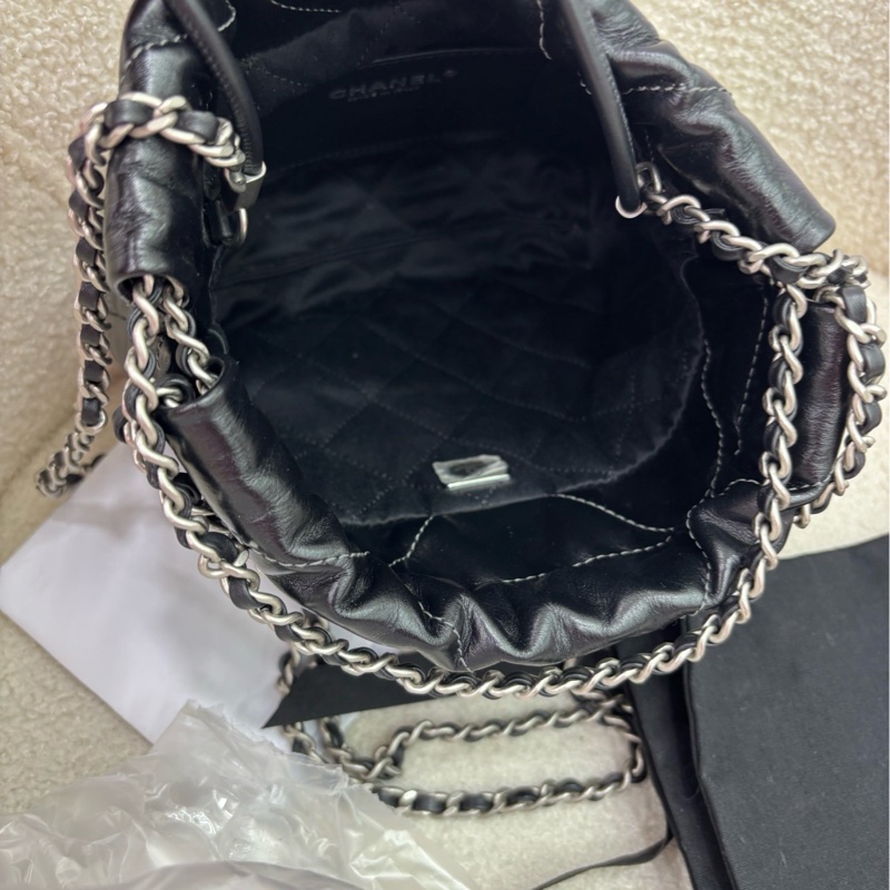 香奈兒/Chanel 22bag 迷你手袋 24C黑銀漸變款 比黑色更好看 芯片 閒置copy 單-12