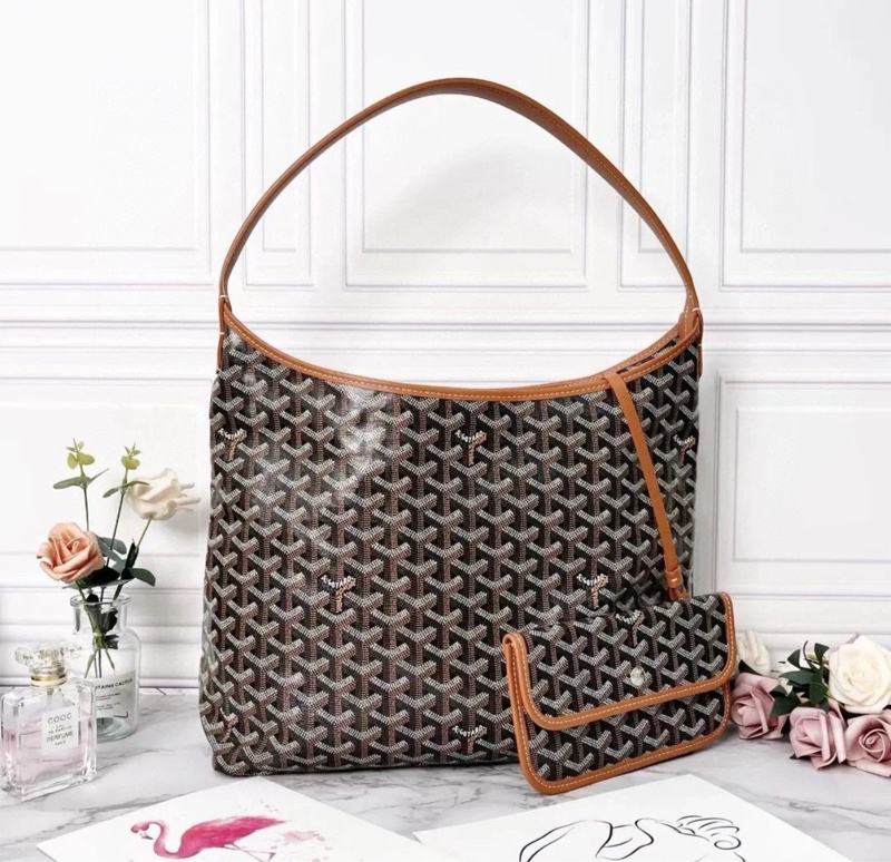 「JL精品代購」98新 Goyard 黑棕 hobo-0