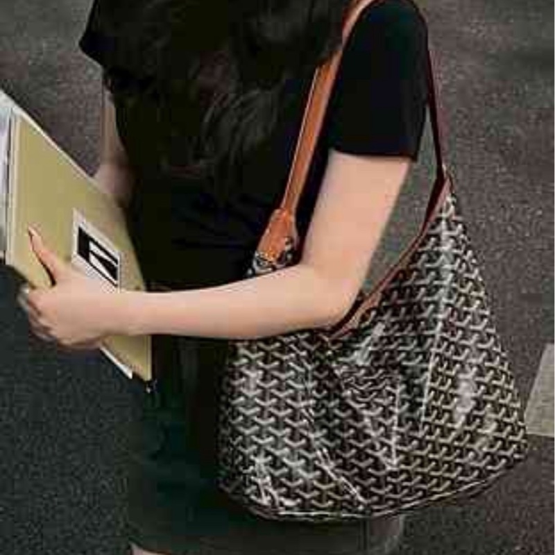 「JL精品代購」98新 Goyard 黑棕 hobo-1