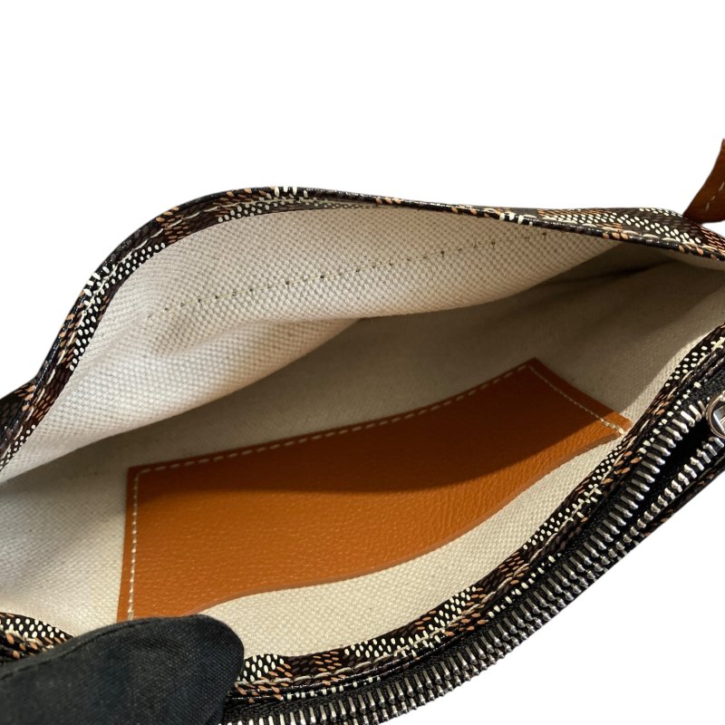 GOYARD 戈雅 PLUMET Goyardine帆布 斜背包 棕色老花-9
