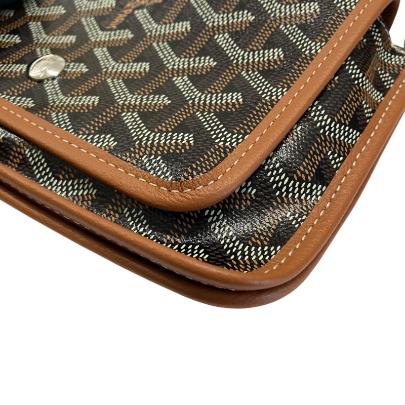 GOYARD 戈雅 PLUMET Goyardine帆布 斜背包 棕色老花-14