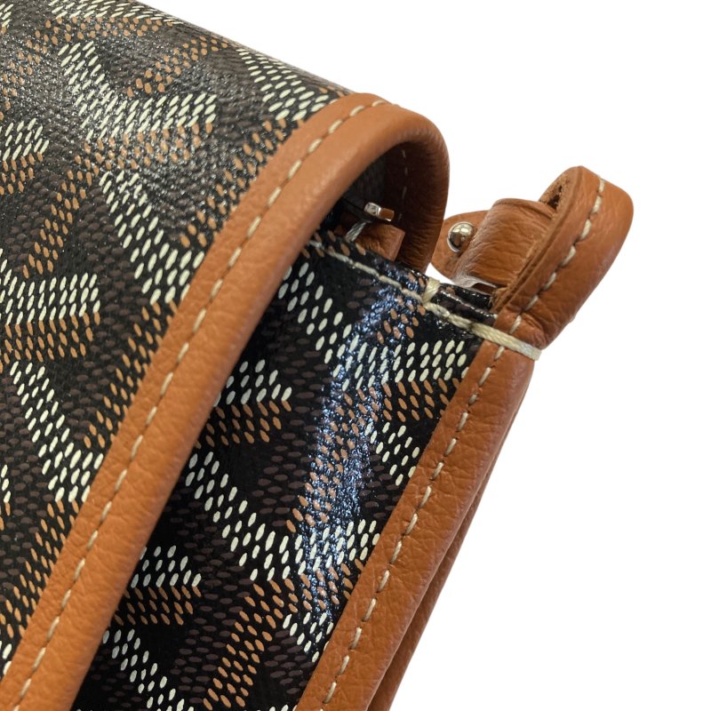 GOYARD 戈雅 PLUMET Goyardine帆布 斜背包 棕色老花-16