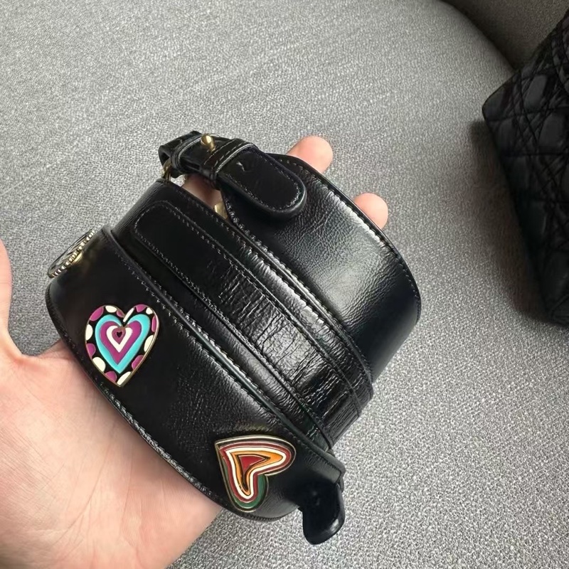 Dior迪奧黑金油蠟皮lady四格戴妃 98新-5