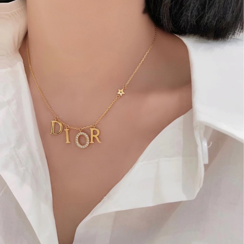 Dior CD 迪奧流蘇字母排鑽星星 項鍊-1